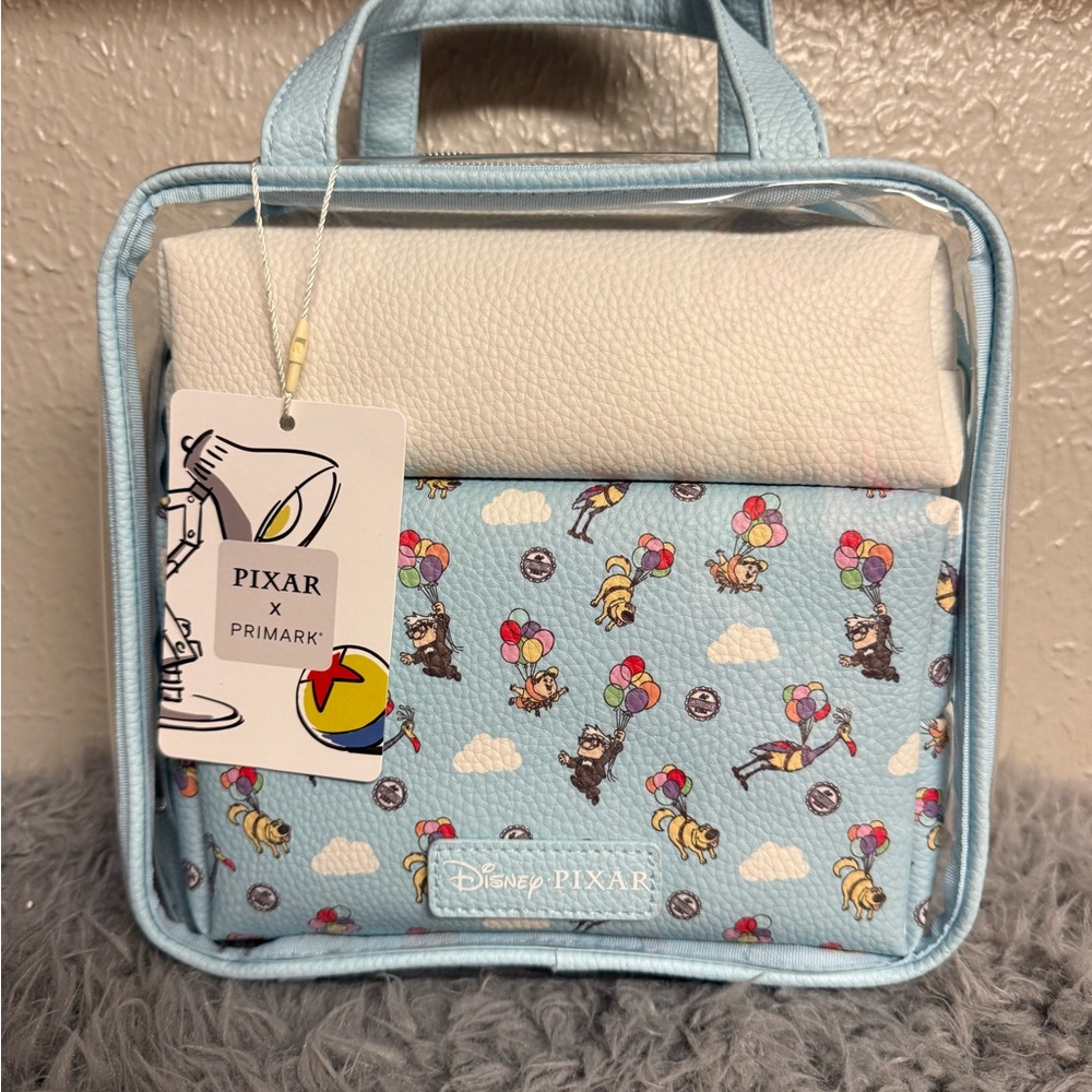 Disney Pixar X Primark UP 3 Piece Cosmetic Accessory Bag Set NWT